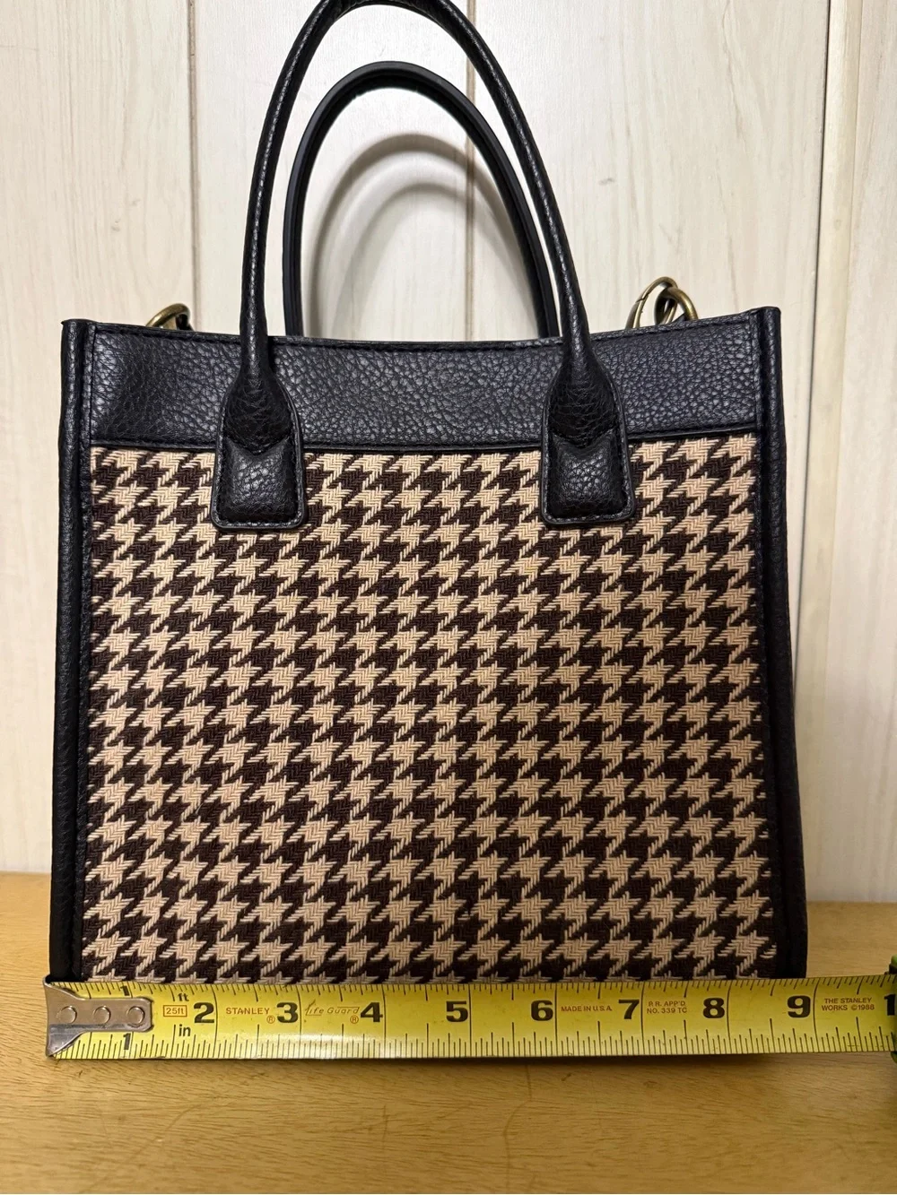 Time and Tru Women's Houndstooth Mini Tote Bag - Picture 4 of 5